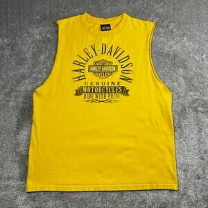 Harley Davidson Sturgis South Dakota Yellow Muscle Tank Size L Motorcycles